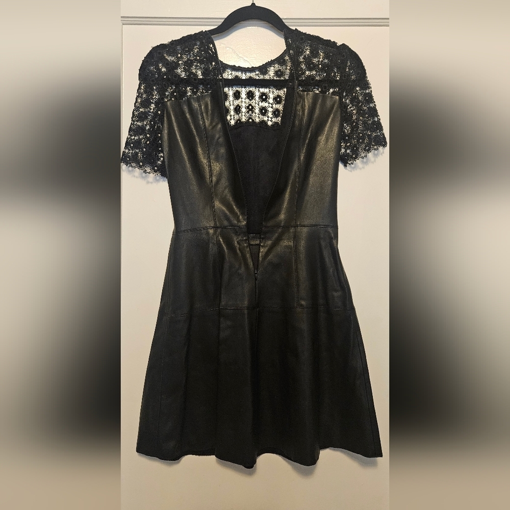 Zara Black Mini Dress with Lace Overlay - Picture 4 of 6